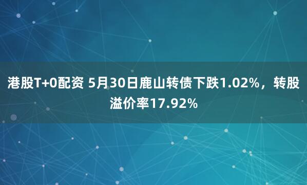 港股T+0配资 5月30日鹿山转债下跌1.02%，转股溢价率17.92%